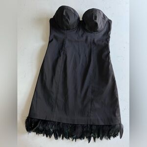 Guess Bustier Feather Corset Mini Dress
